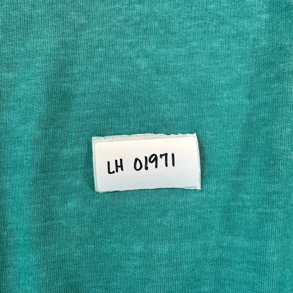 Unbranded Girls Long Sleeve Pocket Dress M Teal Cotton Blend Jersey